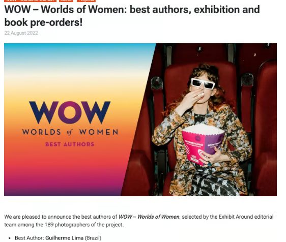 Anúncio do WOW Worlds of Women com Guilherme Lima como melhor autor